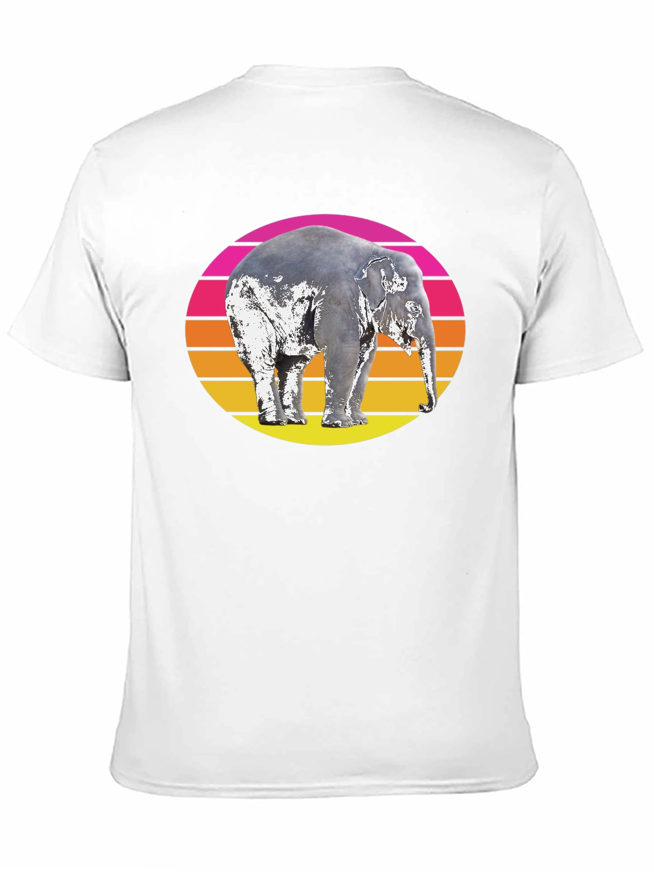 Retro Elephant Sunset Graphic T-Shirt