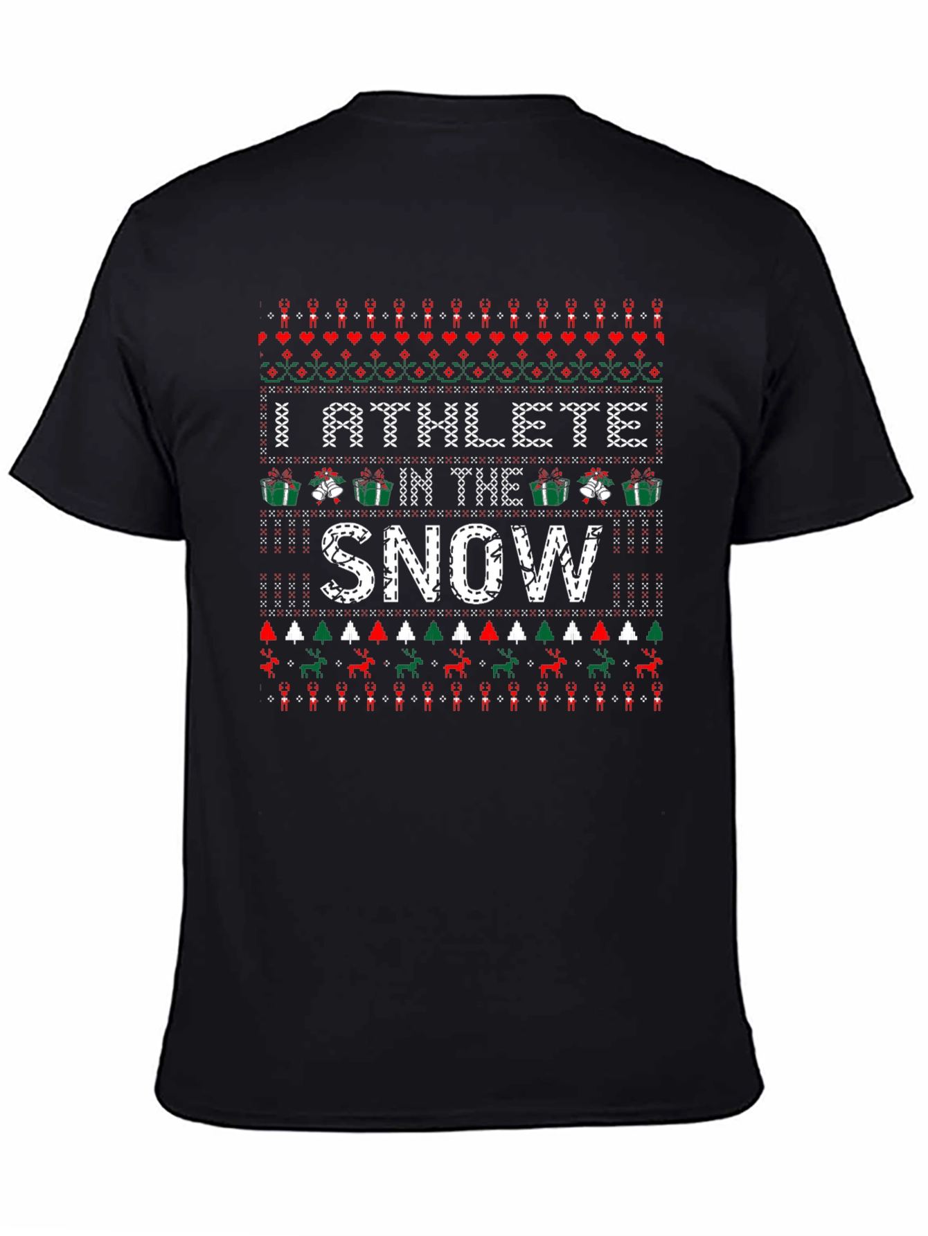 Athlete in the Snow Christmas Ugly Sweater T-Shirt