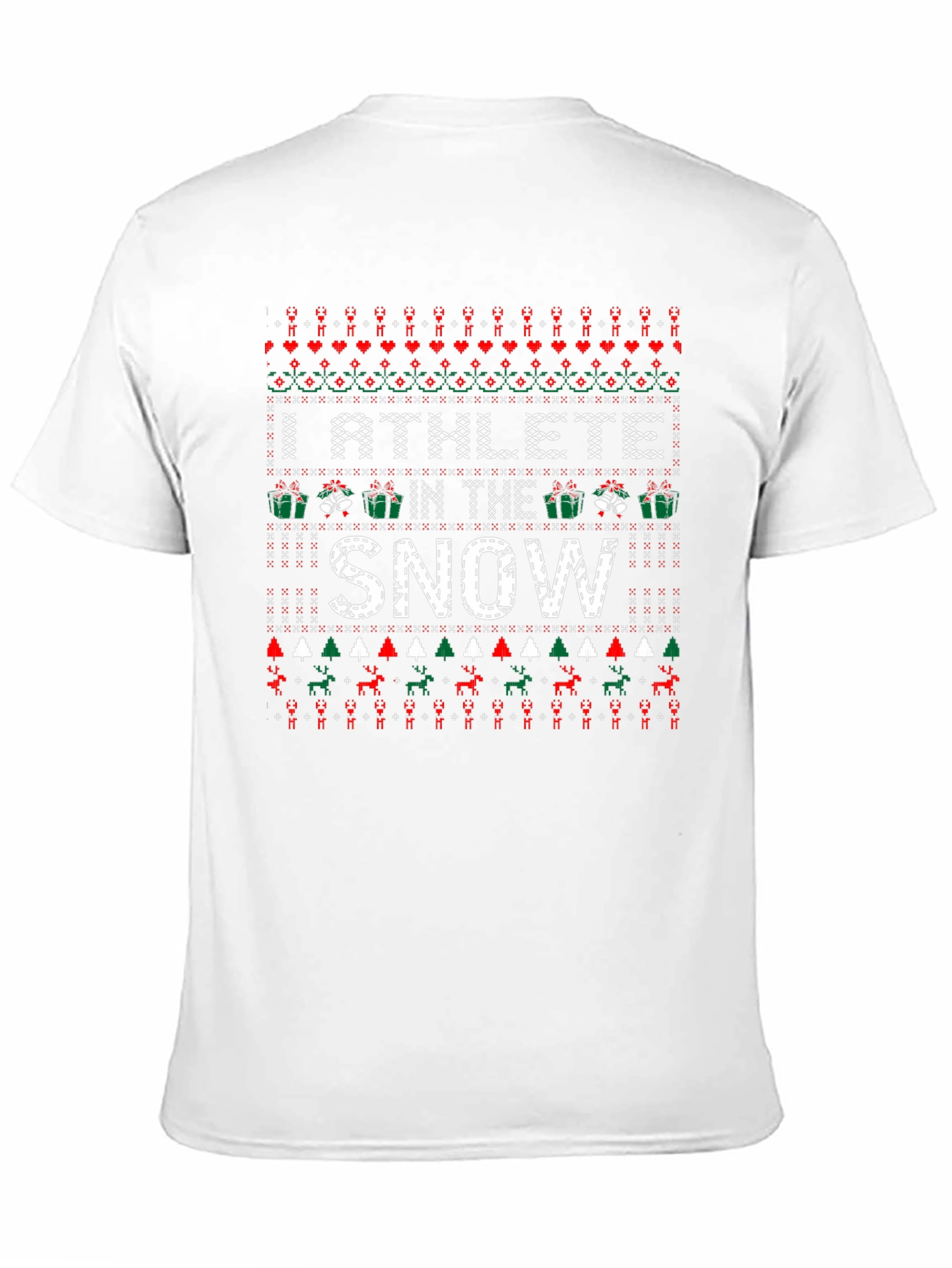 Athlete in the Snow Christmas Ugly Sweater T-Shirt