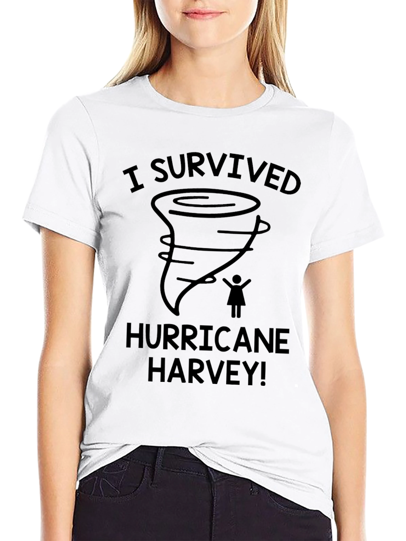 I Survived Hurricane Harvey Black T-Shirt