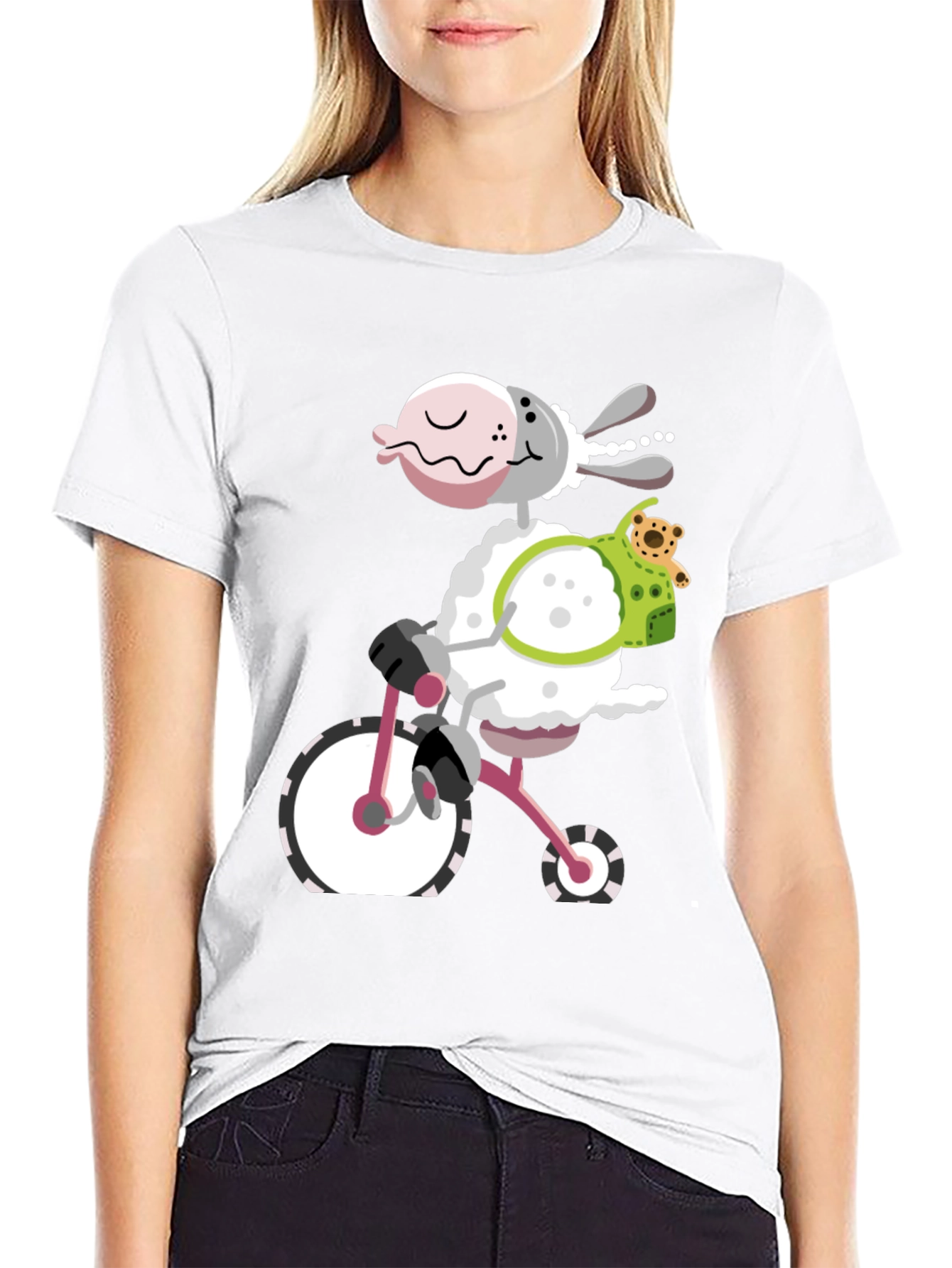 Sheep on Bike Graphic Tee