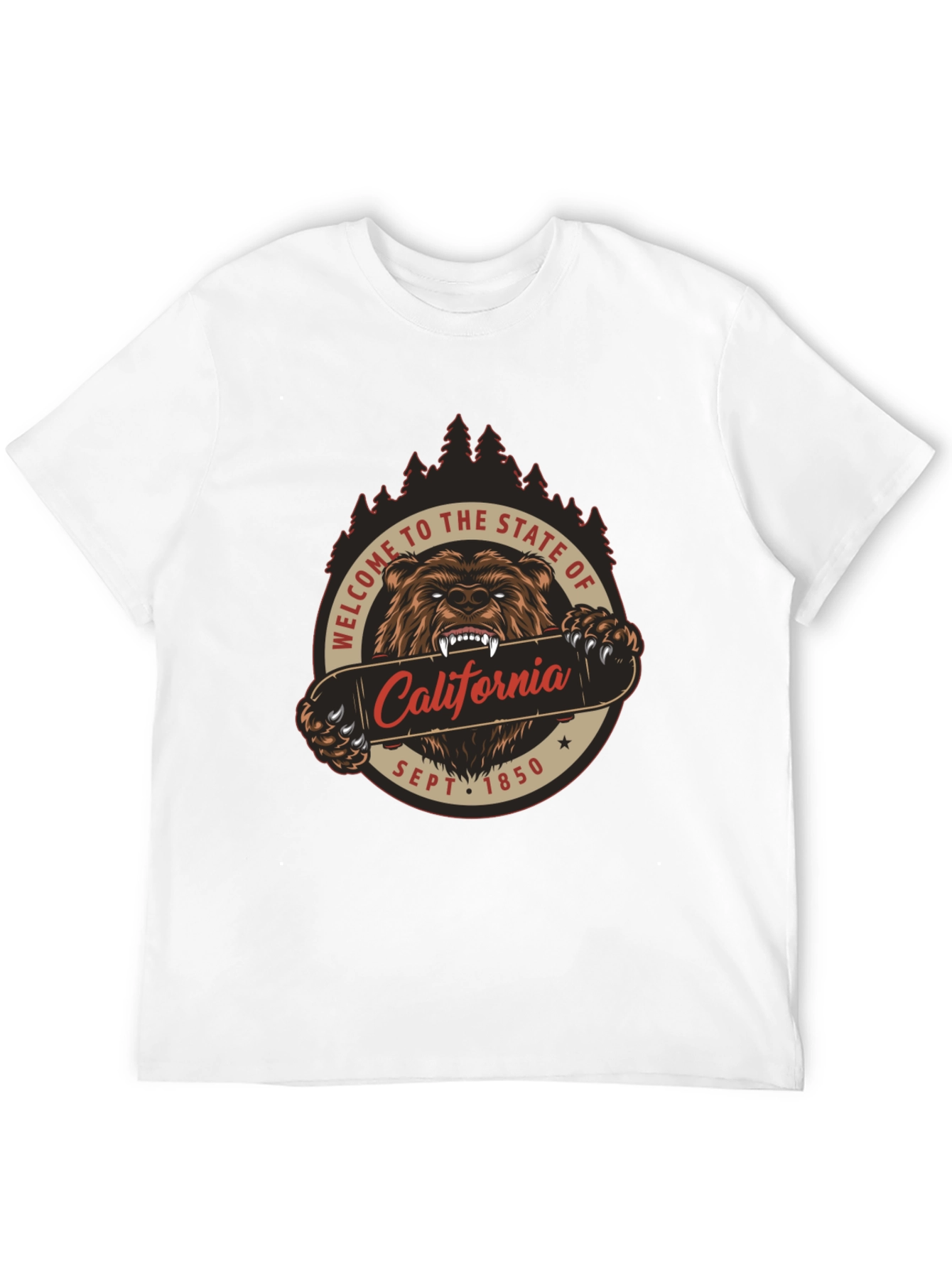 California Bear Graphic T-Shirt - Black