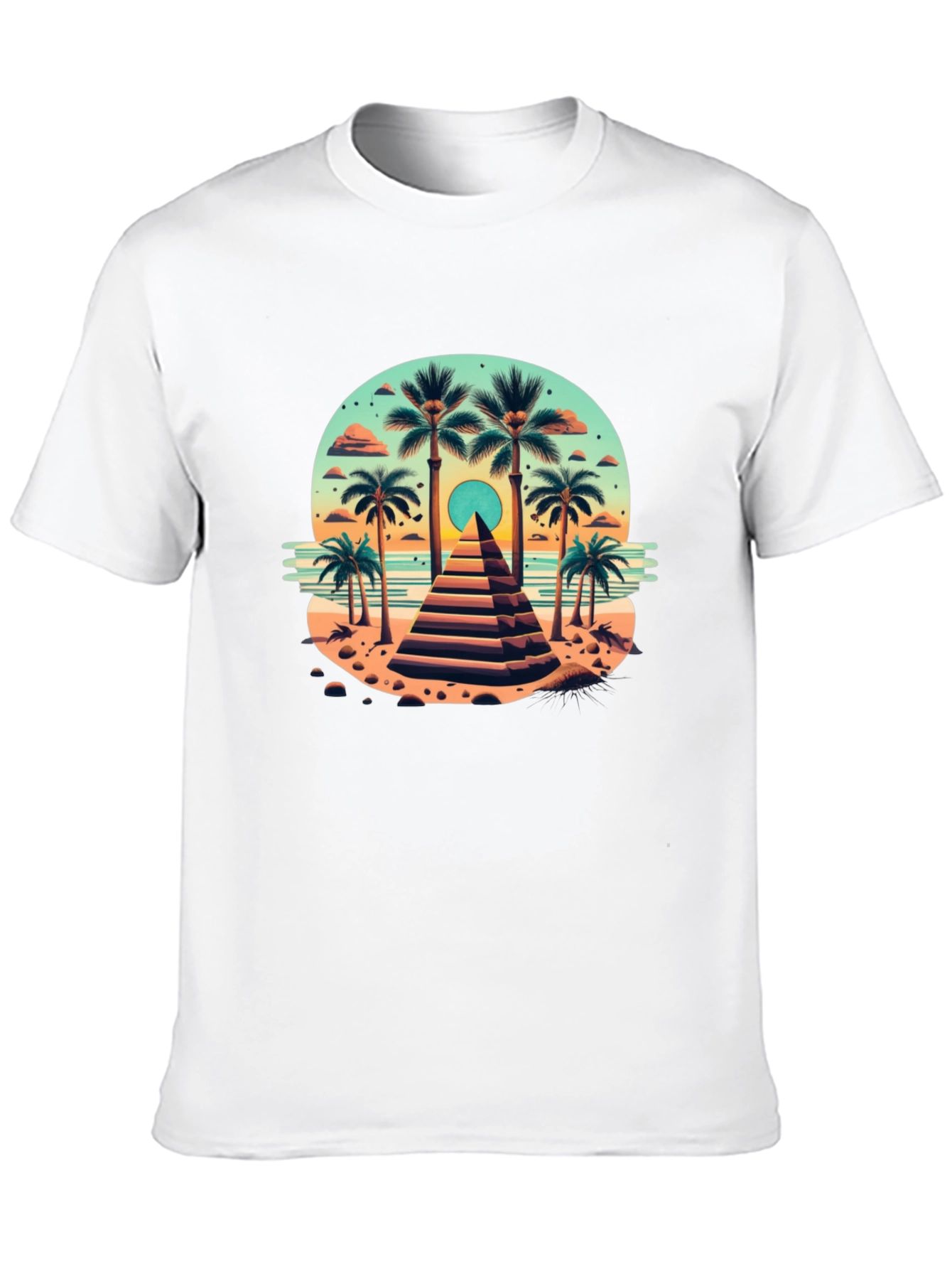 Tropical Pyramid T-Shirt - Beach Vibes