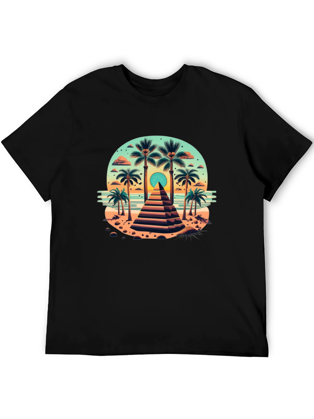 Tropical Pyramid T-Shirt - Beach Vibes
