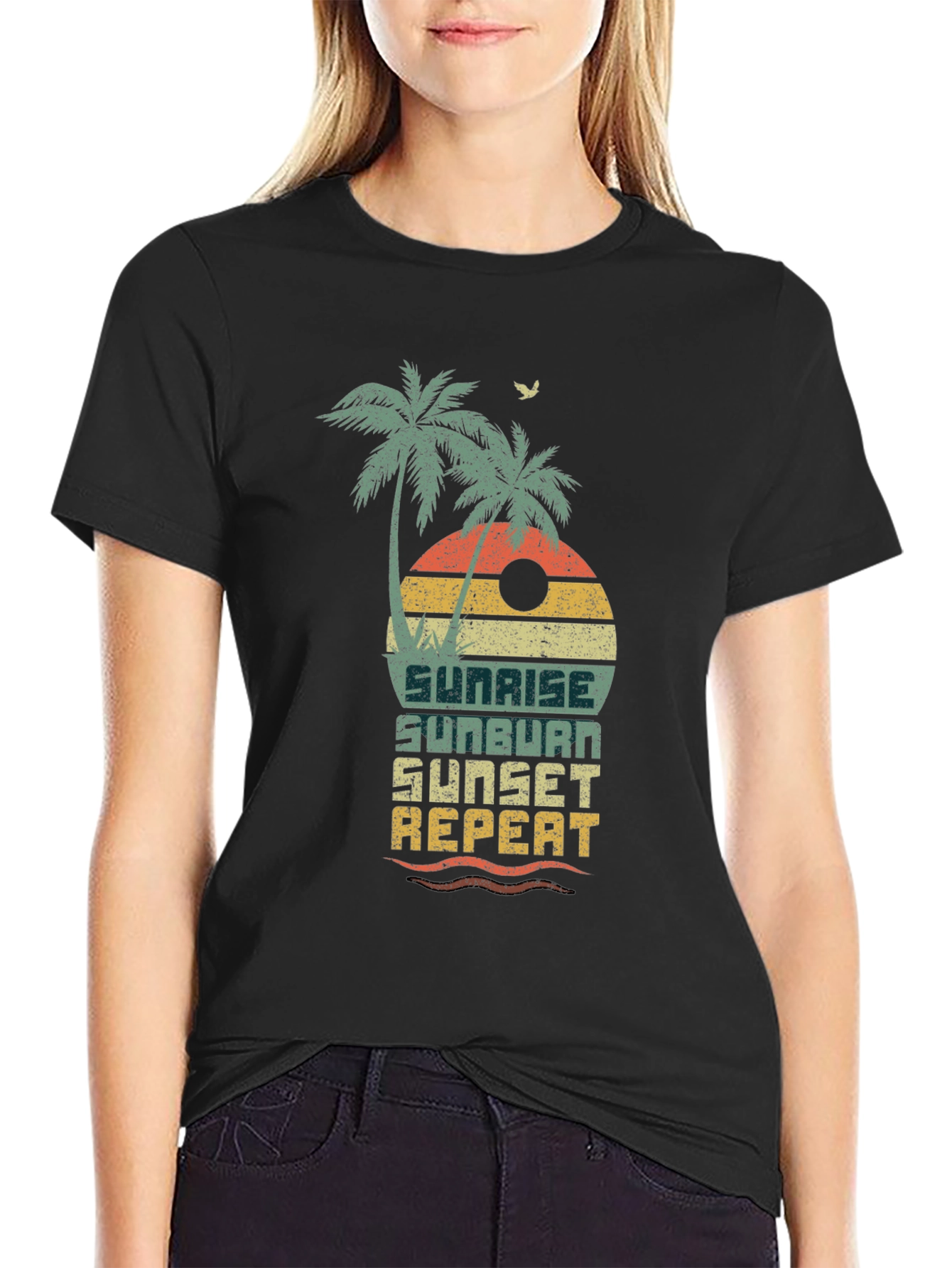 Sunrise Sunburn Sunset Repeat Graphic Tee