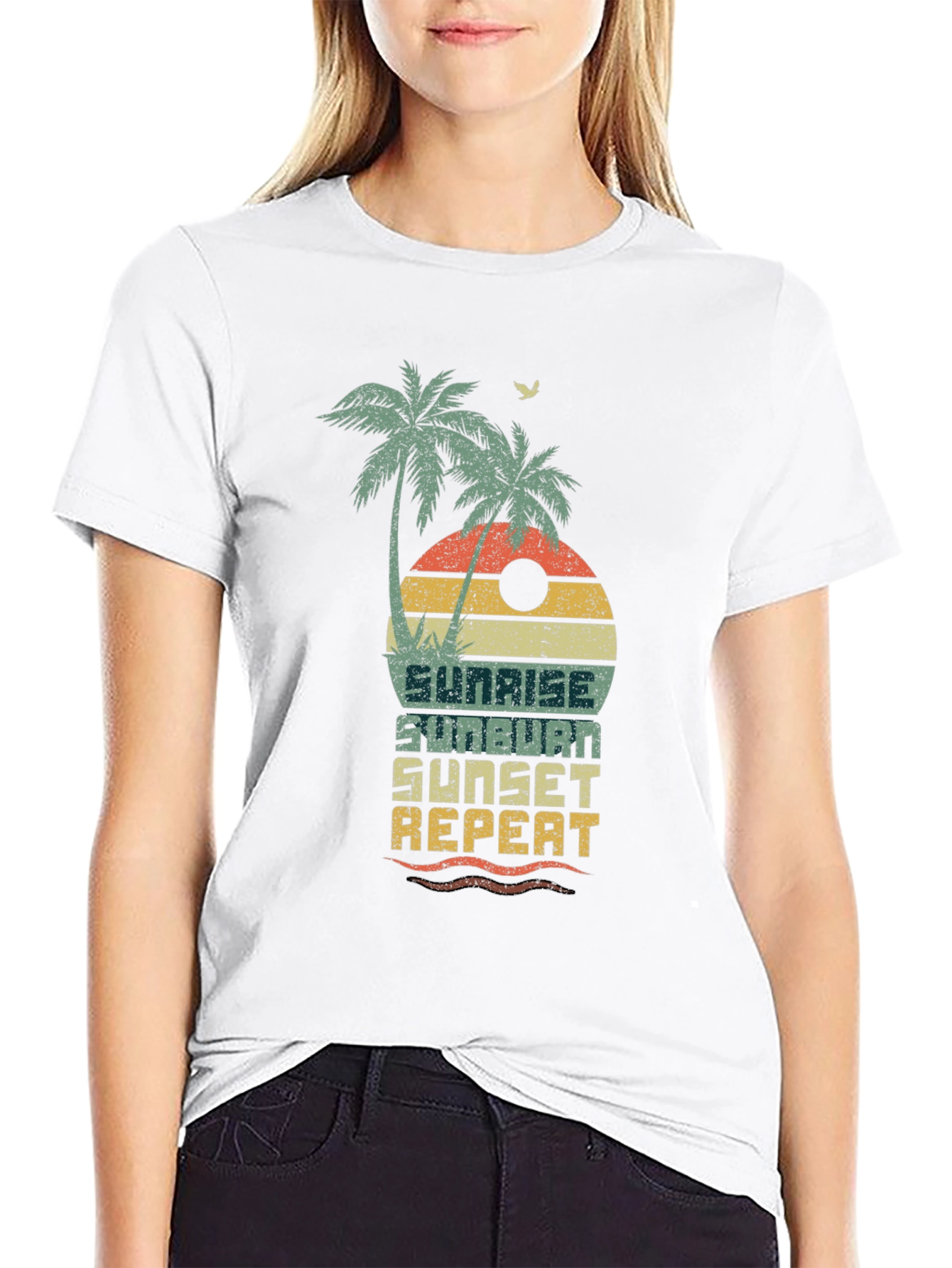 Sunrise Sunburn Sunset Repeat Graphic Tee