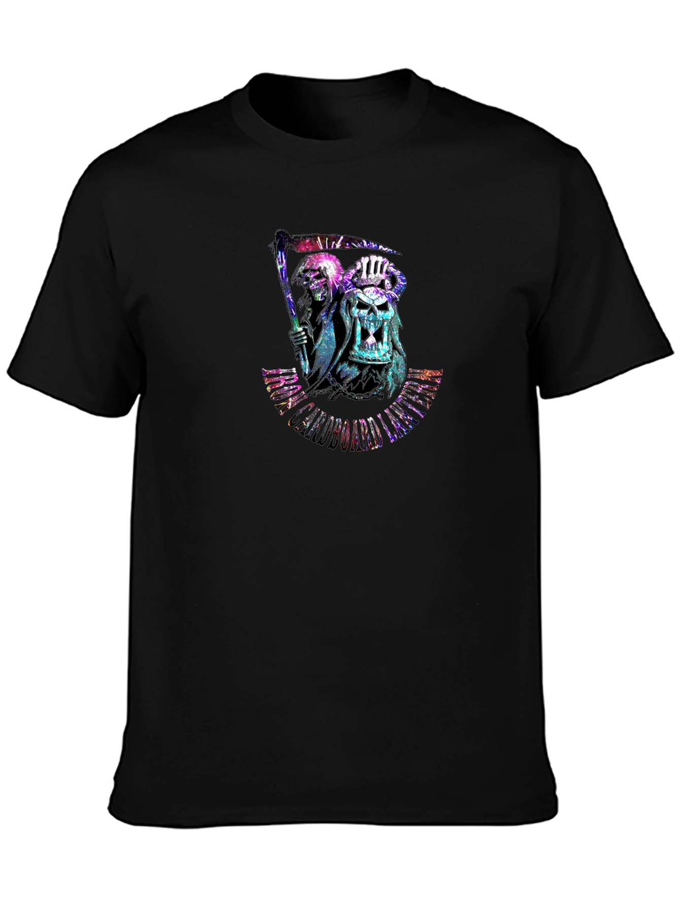 Grim Reaper Skull Graphic Black T-Shirt