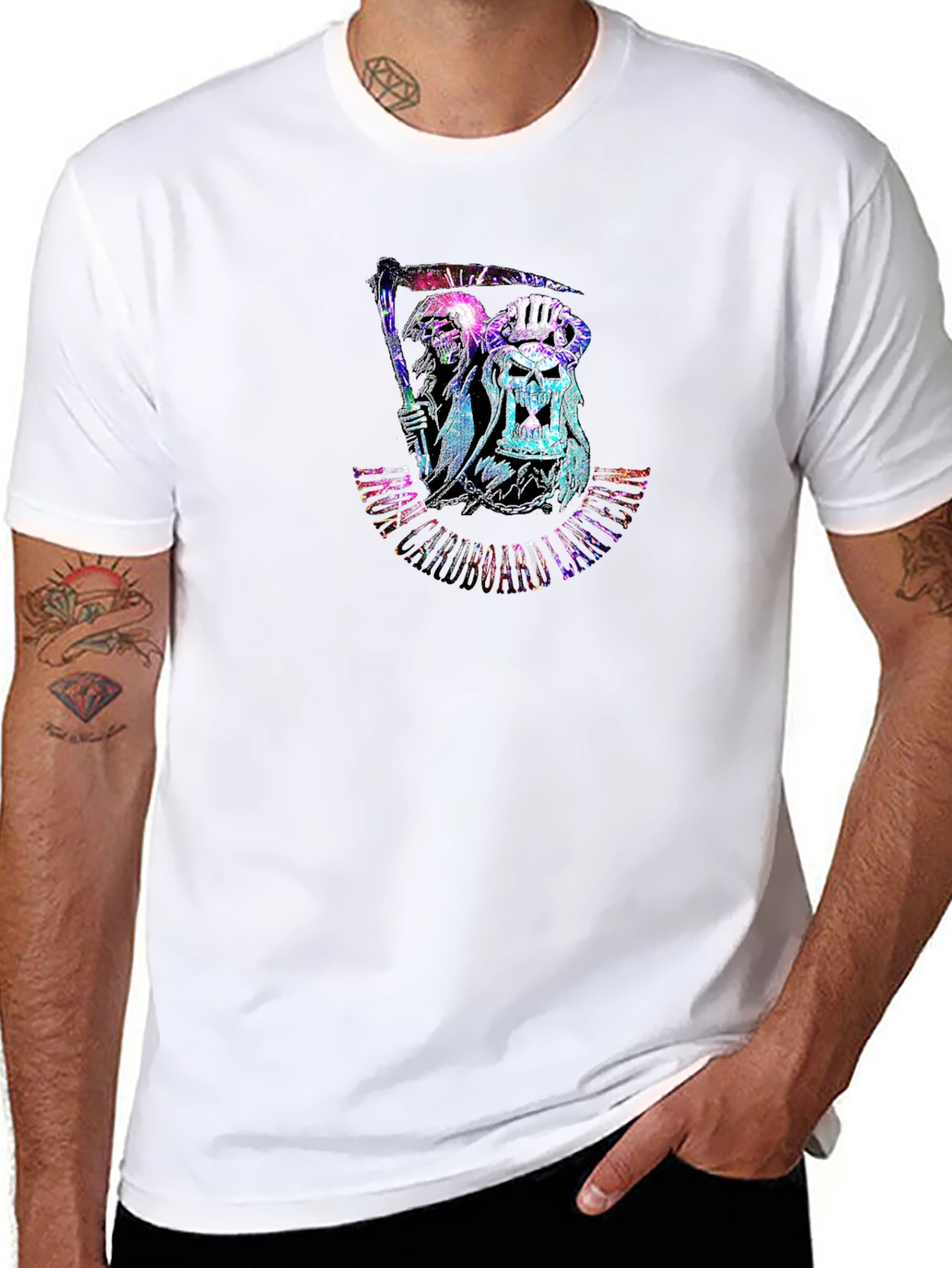 Grim Reaper Skull Graphic Black T-Shirt