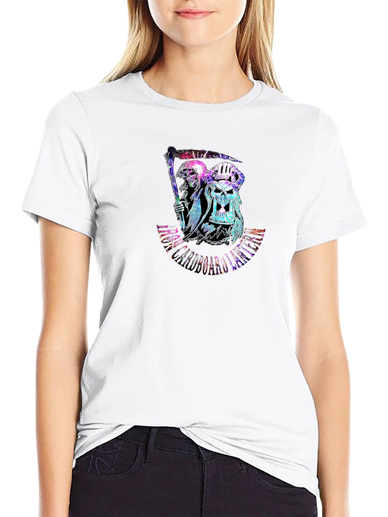 Grim Reaper Skull Graphic Black T-Shirt