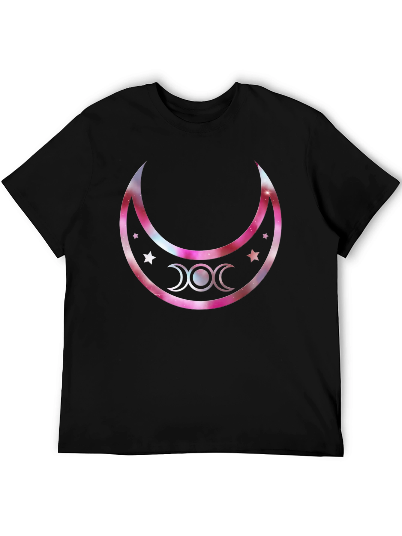 Triple Moon Goddess Graphic T-Shirt - Black