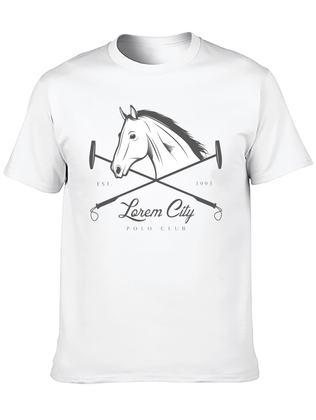 Black Polo Club T-Shirt with Horse Design