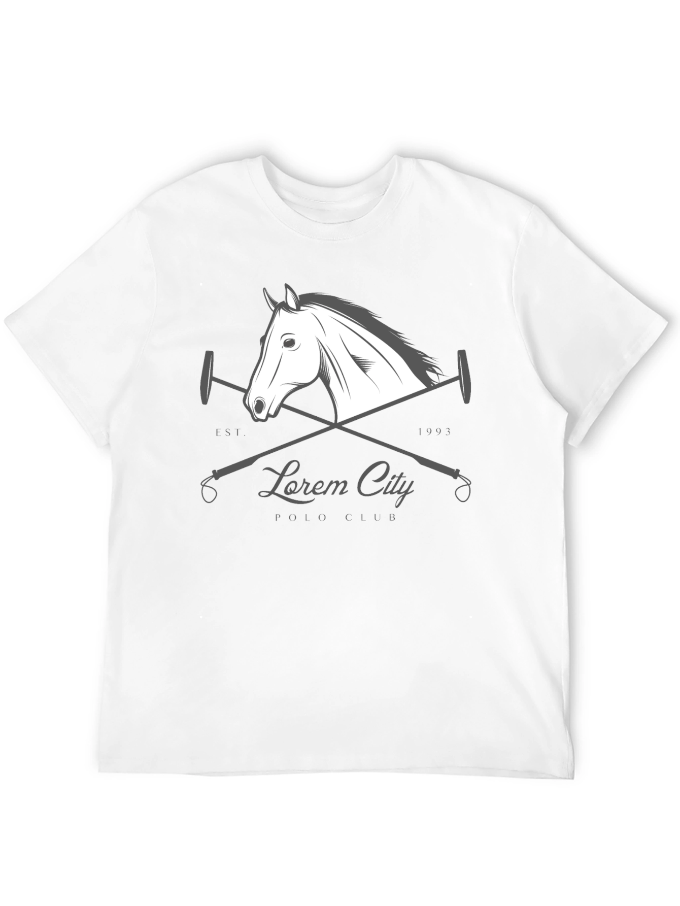 Black Polo Club T-Shirt with Horse Design