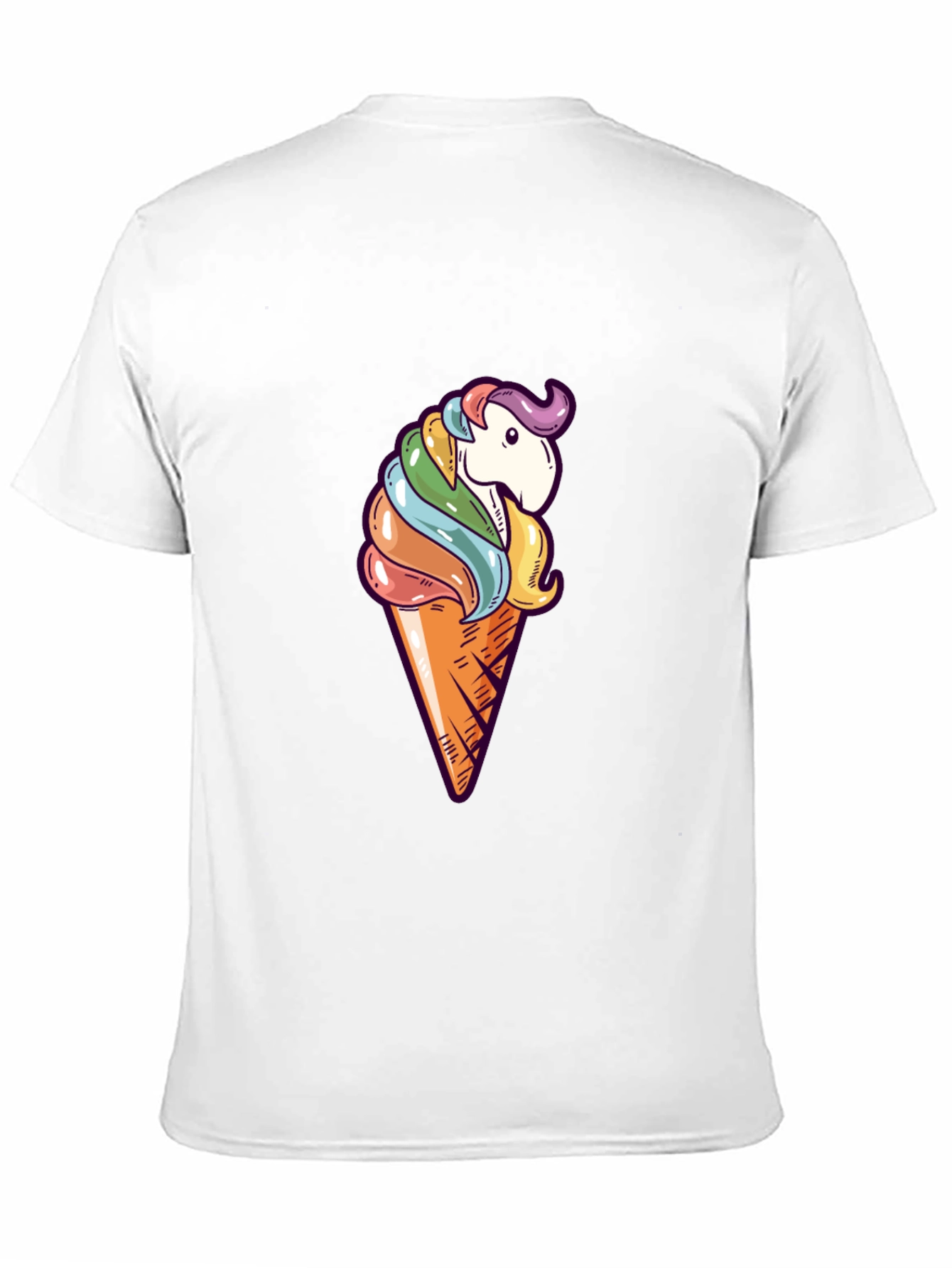 Unicorn Ice Cream Cone Graphic T-Shirt