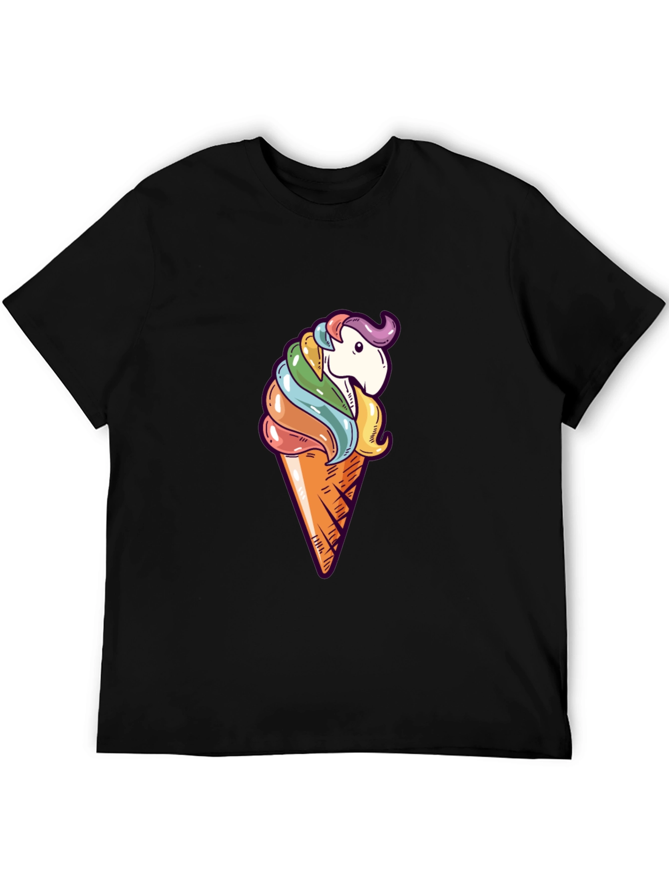 Unicorn Ice Cream Cone Graphic T-Shirt