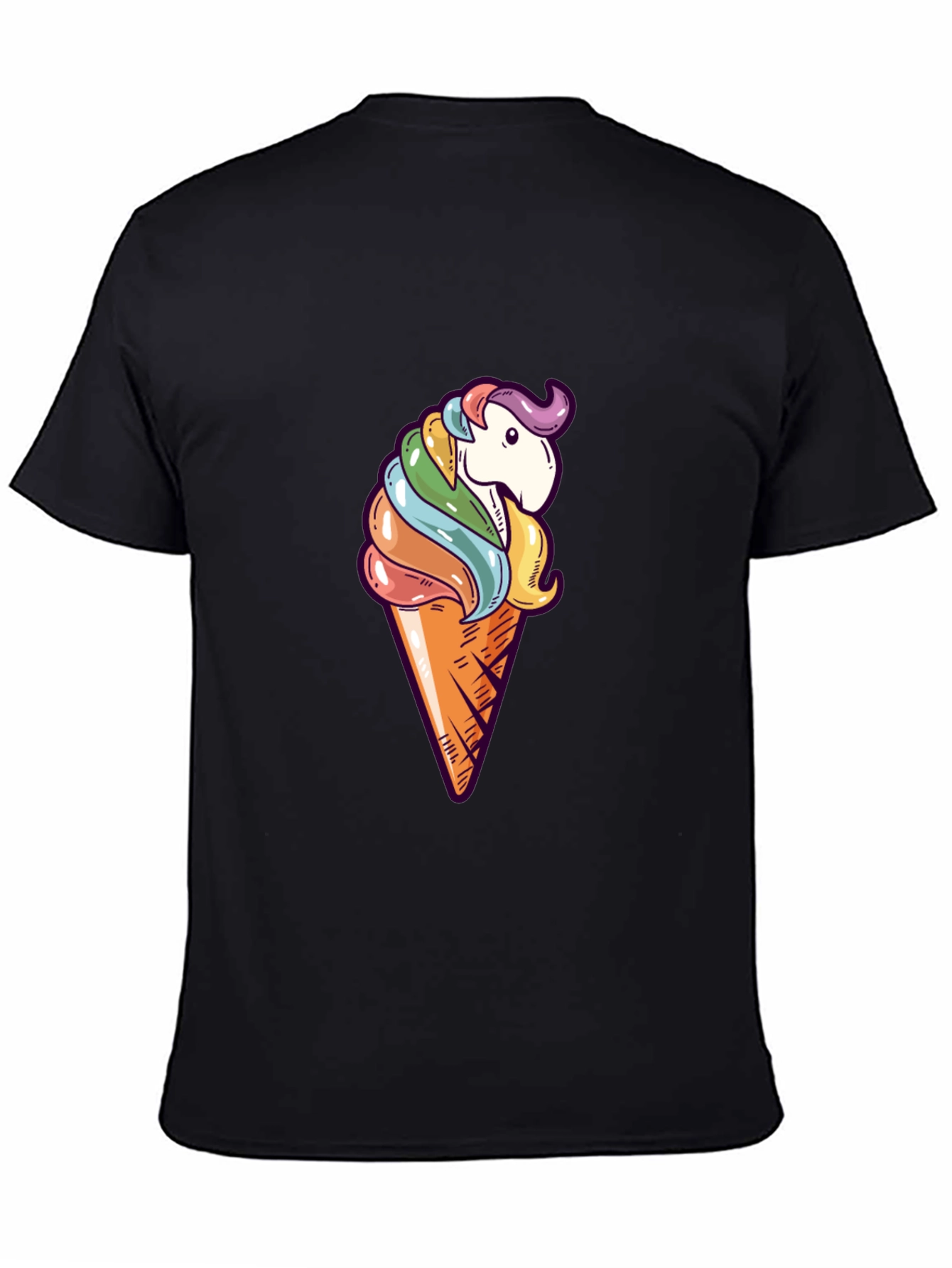 Unicorn Ice Cream Cone Graphic T-Shirt