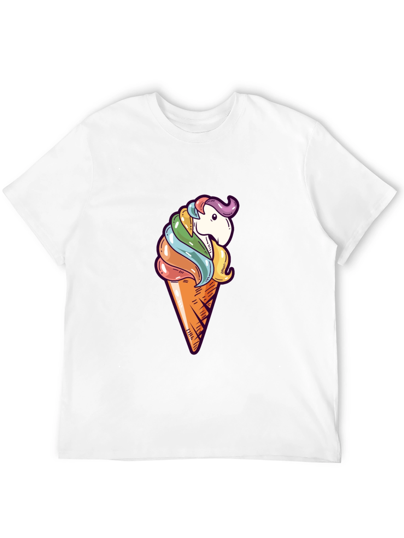 Unicorn Ice Cream Cone Graphic T-Shirt