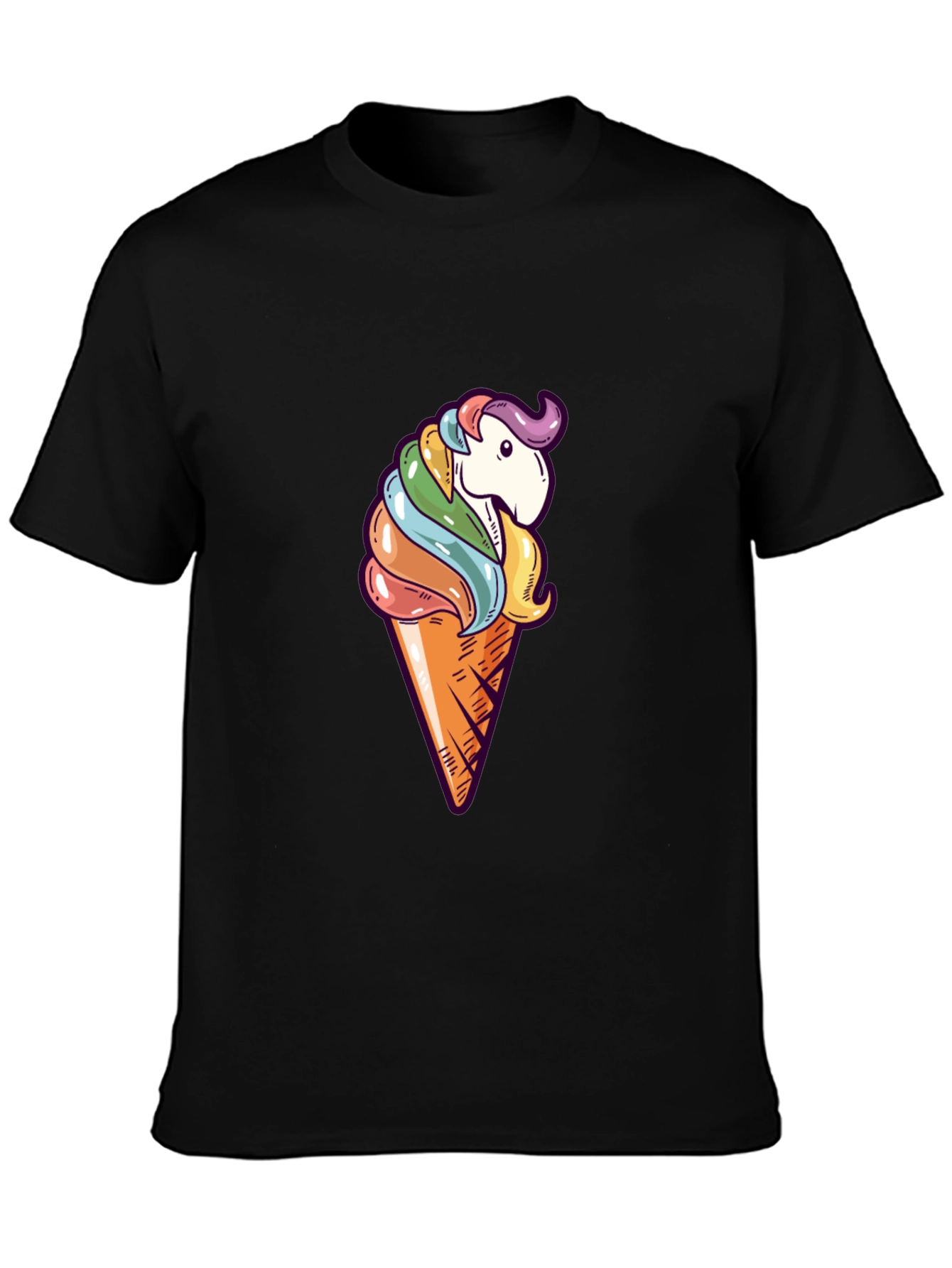 Unicorn Ice Cream Cone Graphic T-Shirt