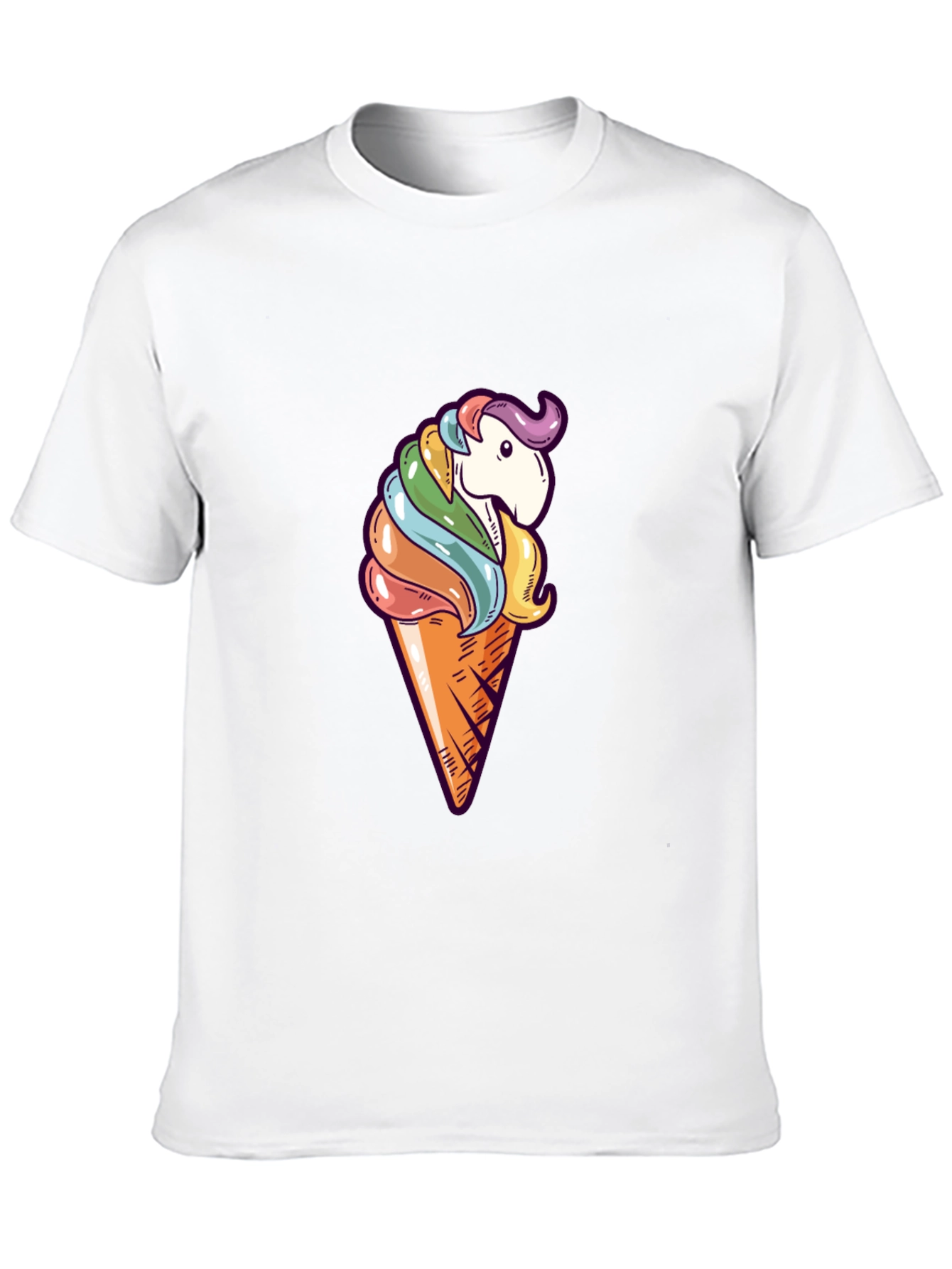 Unicorn Ice Cream Cone Graphic T-Shirt