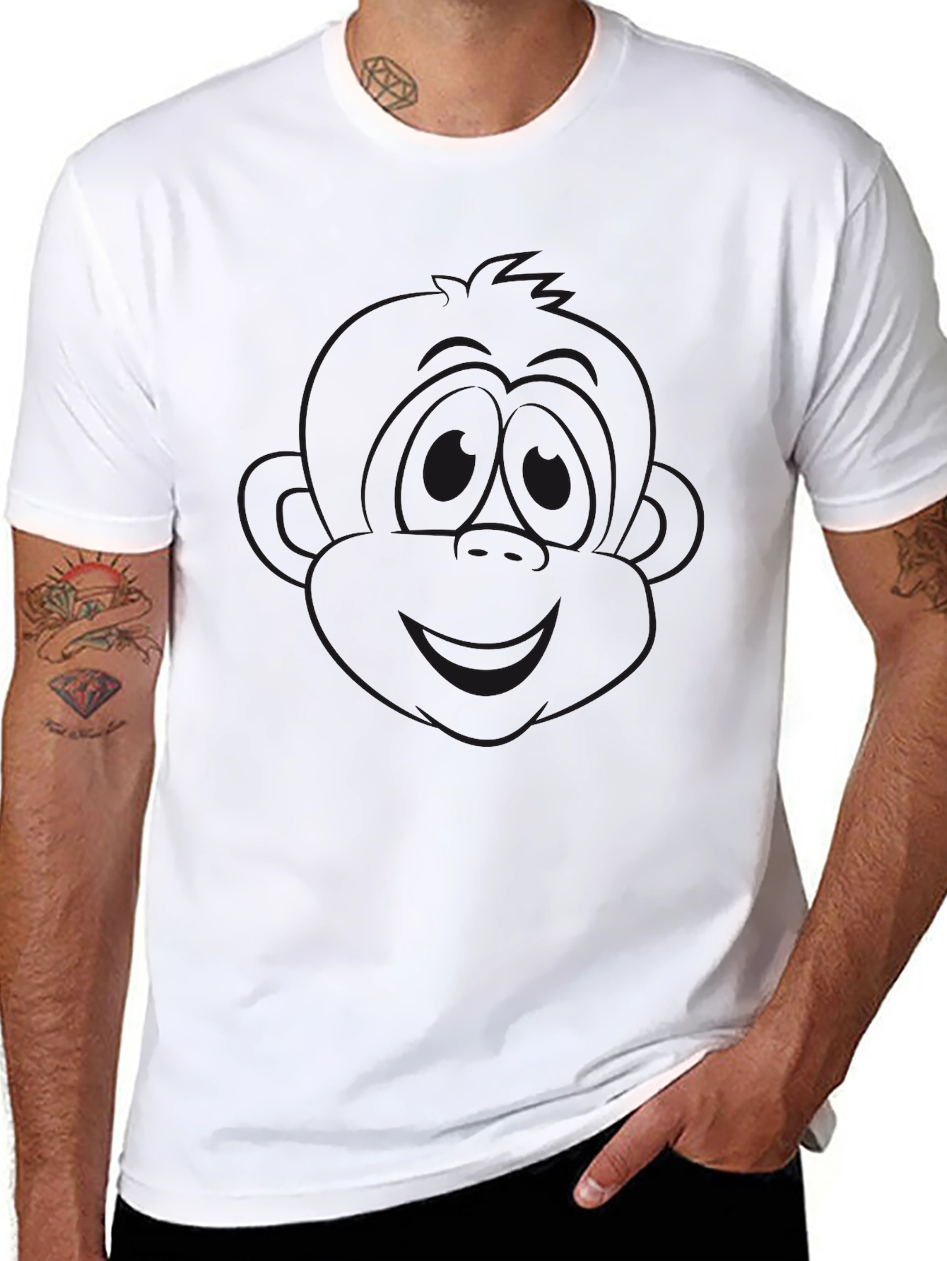 Mens Solid Black Crew Neck T-Shirt