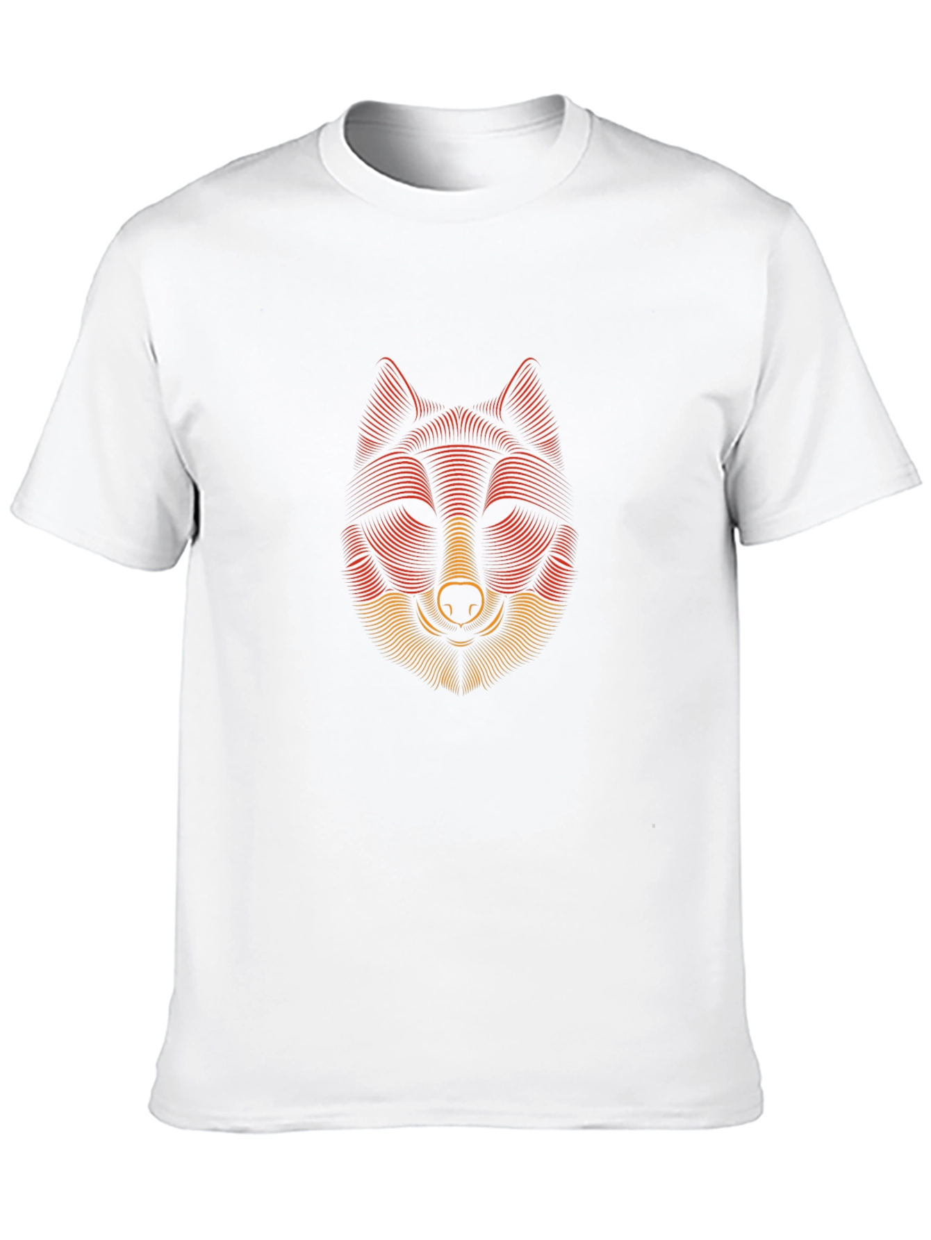 Striking Wolf Head Graphic Print Black T-Shirt
