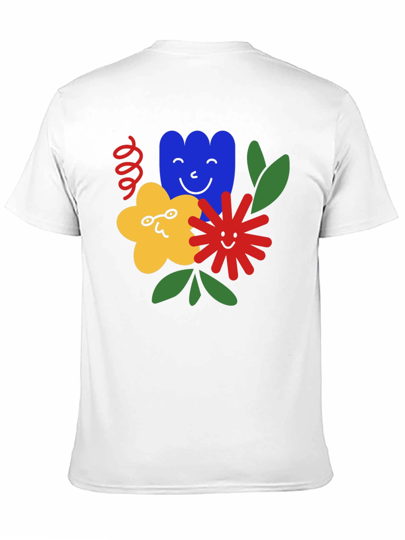 Funky Floral Graphic Tee - Black Cotton T-Shirt