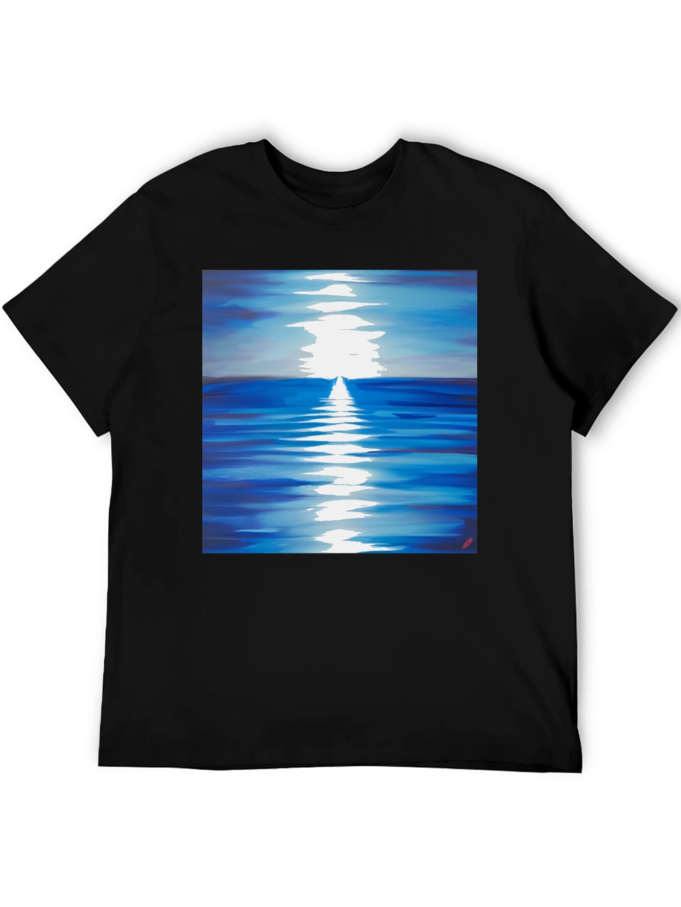 Ocean Reflection Graphic Tee - Black Unisex T-Shirt