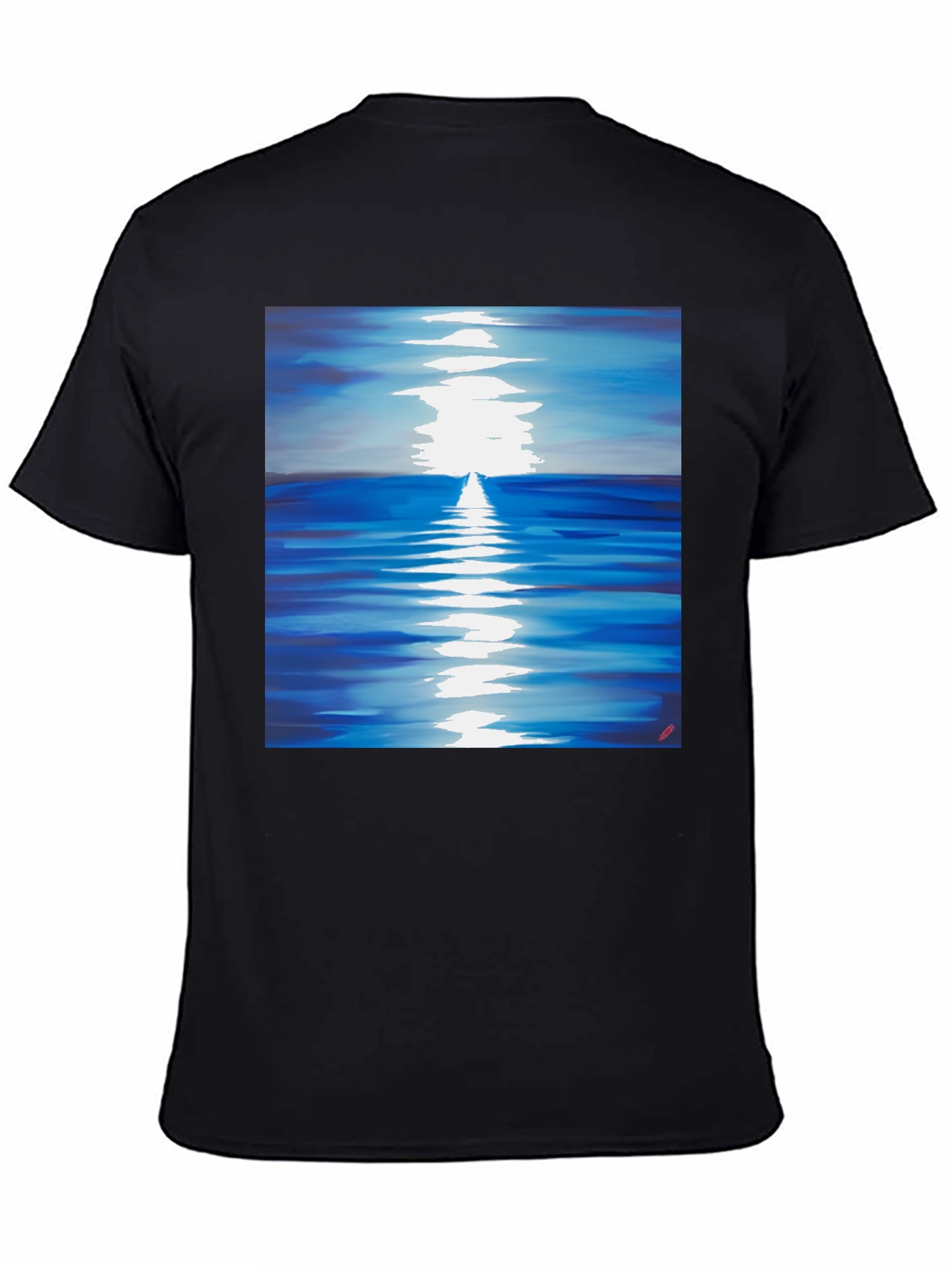 Ocean Reflection Graphic Tee - Black Unisex T-Shirt