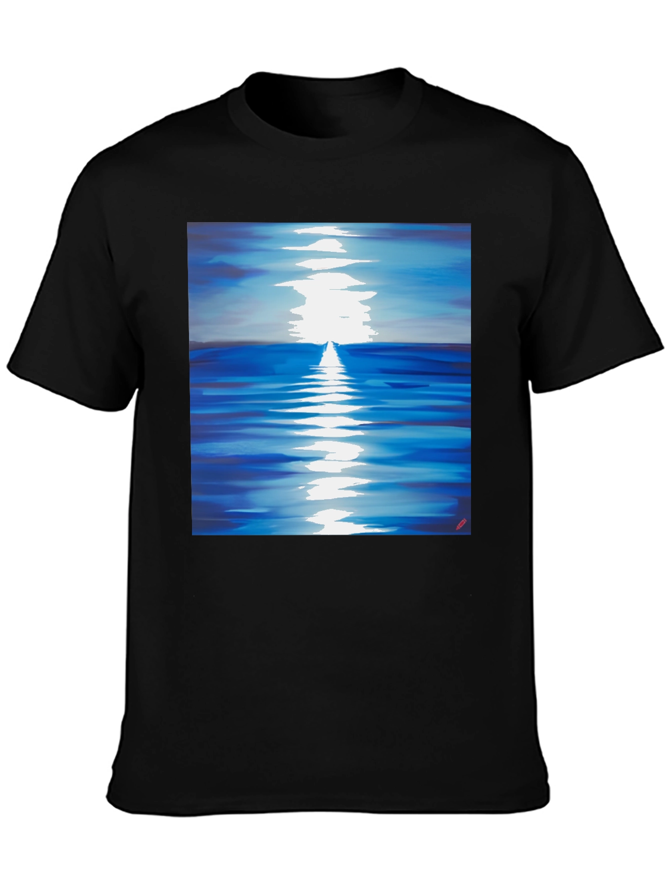 Ocean Reflection Graphic Tee - Black Unisex T-Shirt
