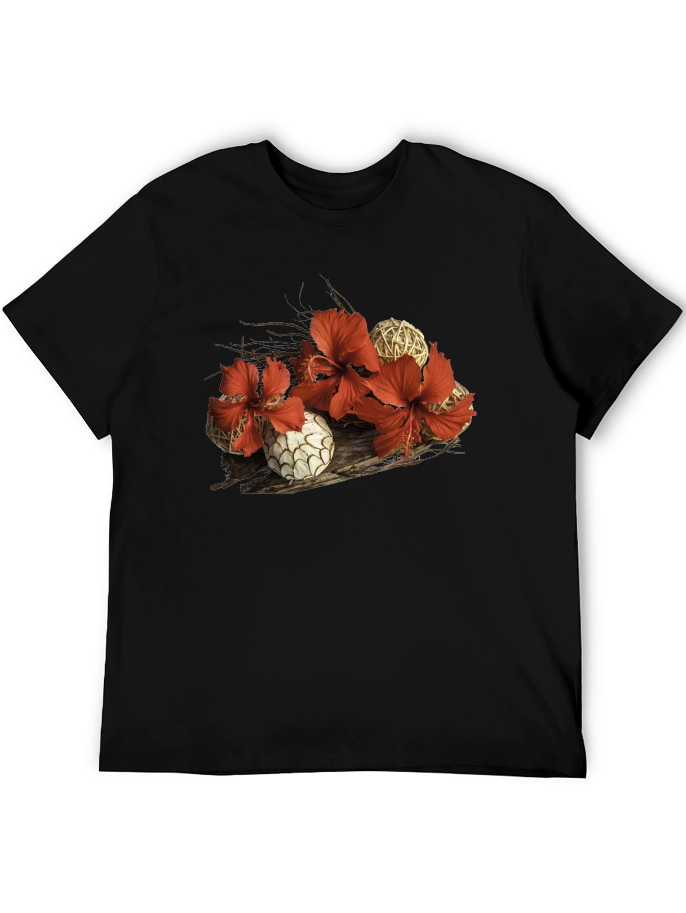 Hibiscus & Wicker Ball Graphic T-Shirt