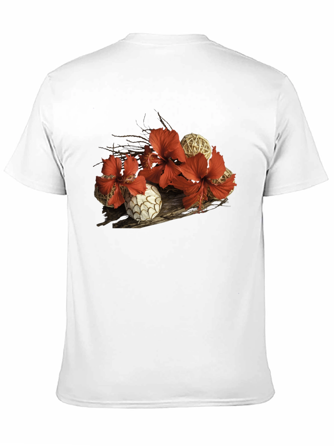 Hibiscus & Wicker Ball Graphic T-Shirt