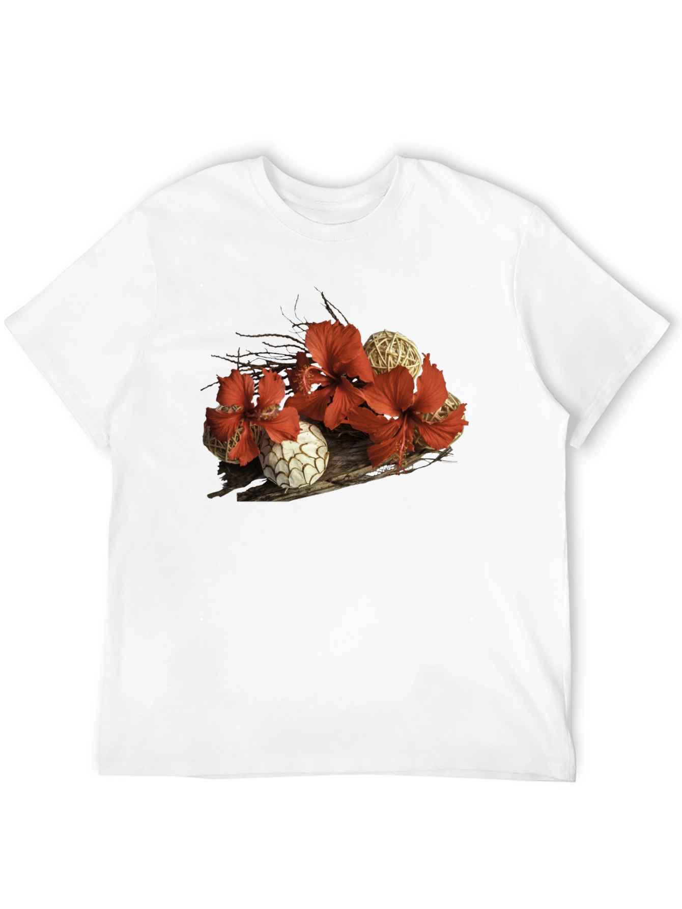 Hibiscus & Wicker Ball Graphic T-Shirt