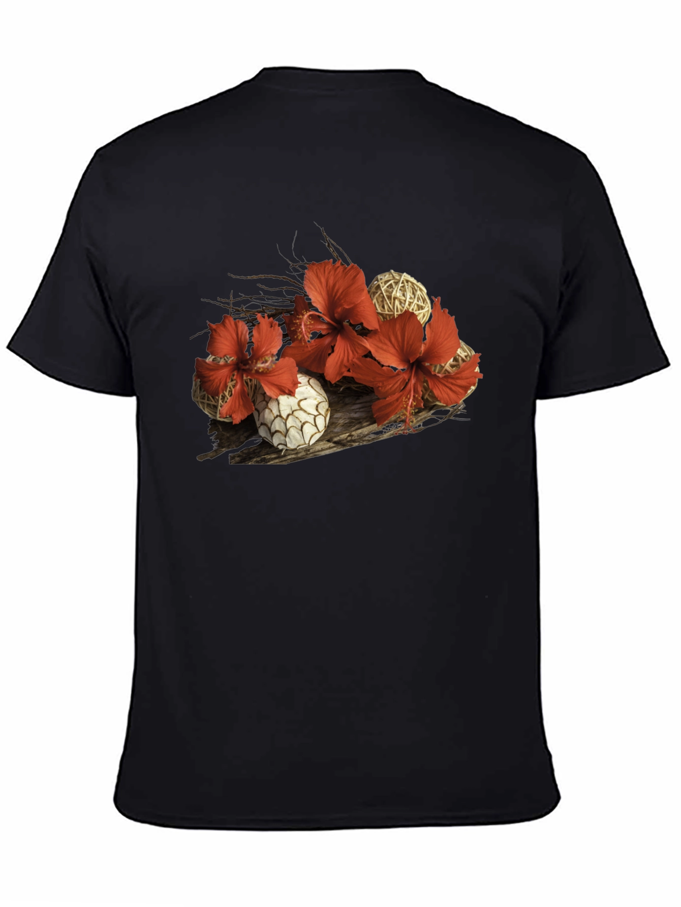 Hibiscus & Wicker Ball Graphic T-Shirt