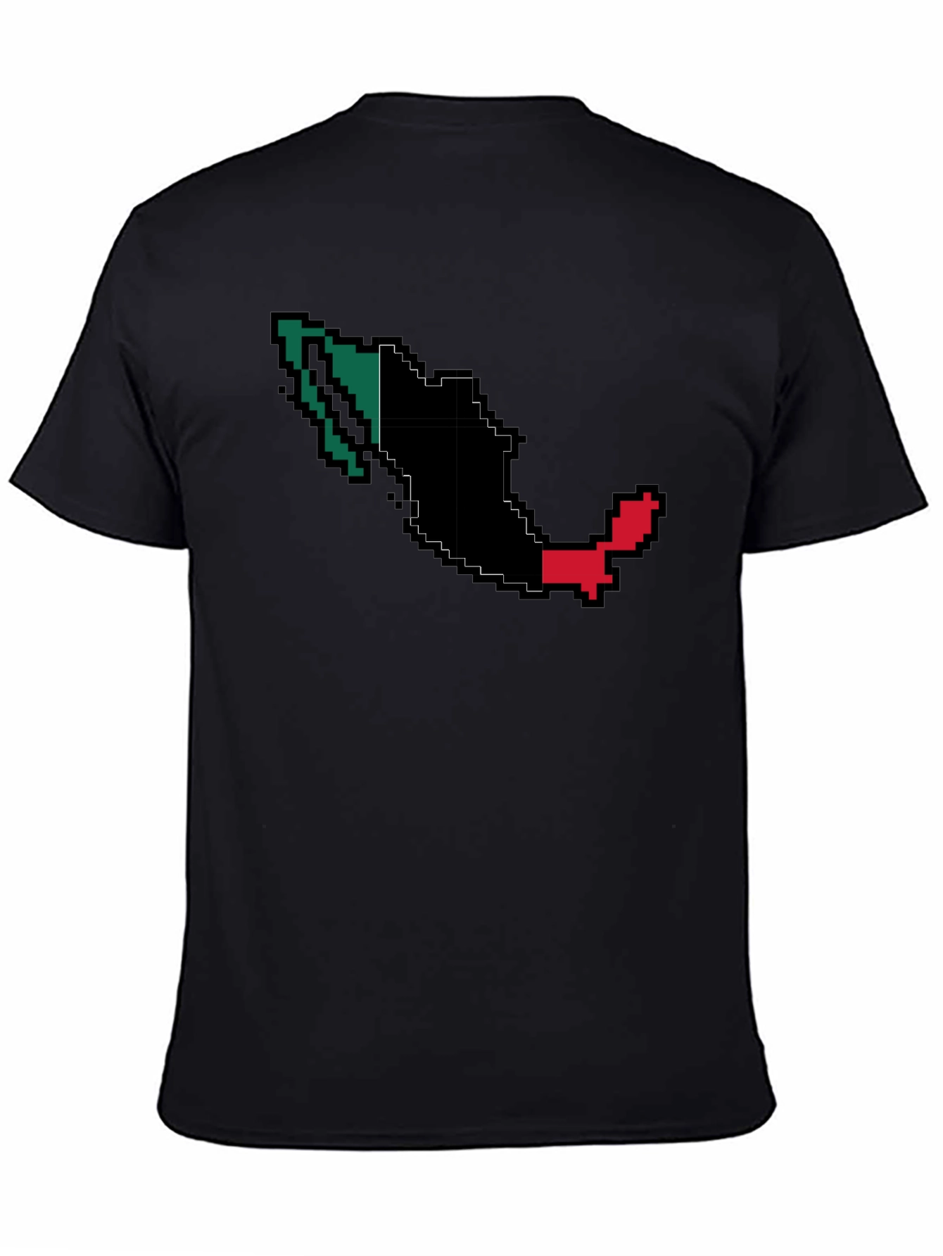 Mexico Pixel Art Graphic T-Shirt - Black
