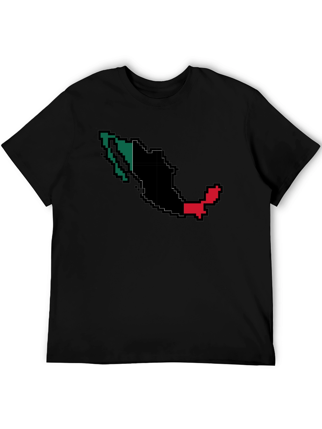 Mexico Pixel Art Graphic T-Shirt - Black