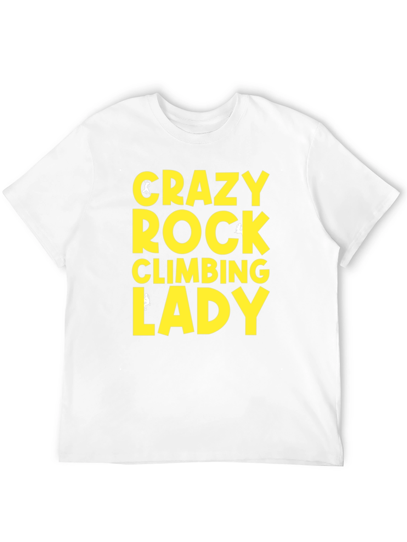 Crazy Rock Climbing Lady Graphic T-Shirt