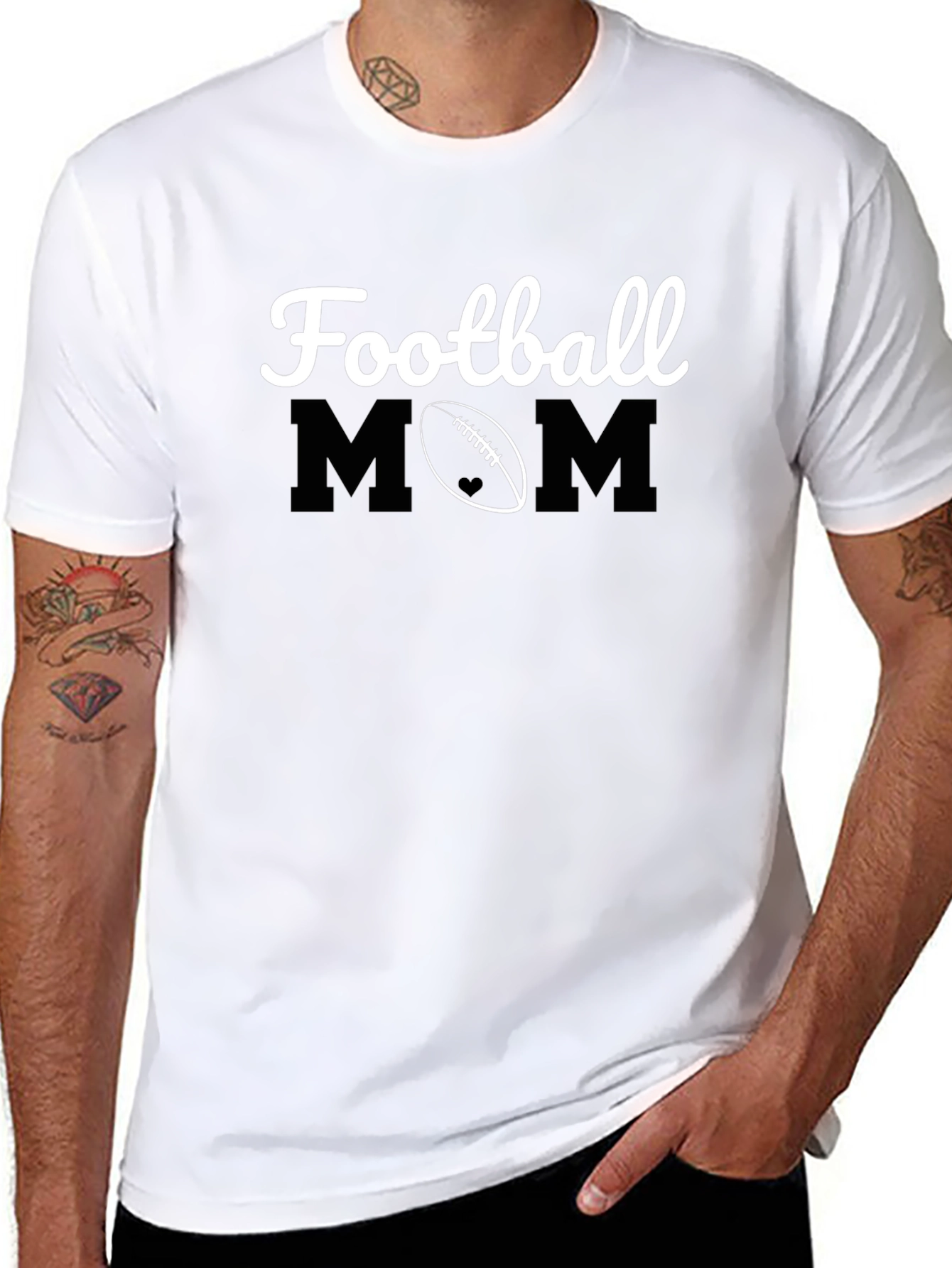 Football Mom Graphic T-Shirt - Black