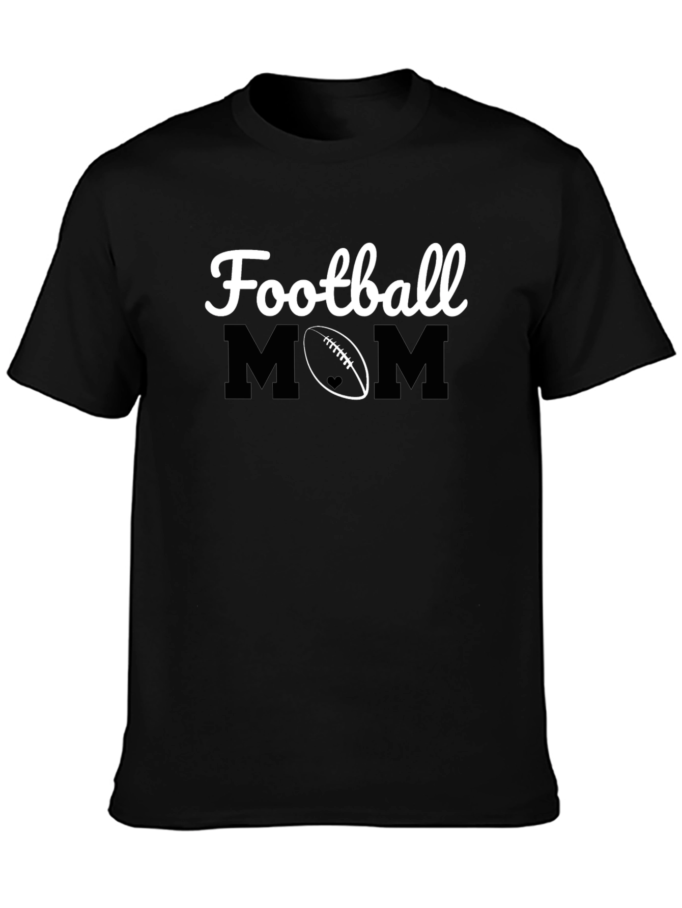 Football Mom Graphic T-Shirt - Black