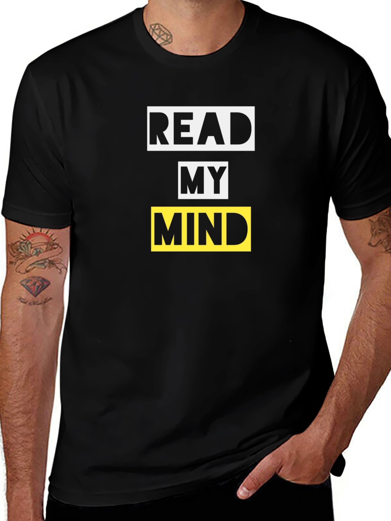 Read My Mind Graphic Tee - Black Cotton T-Shirt
