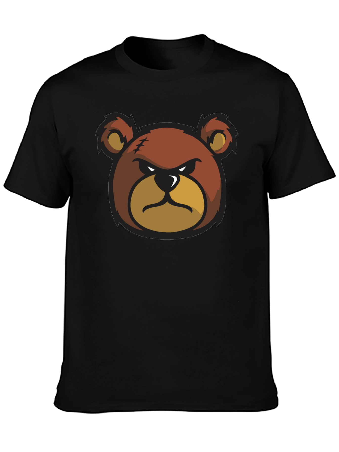 Angry Bear Graphic Black T-Shirt