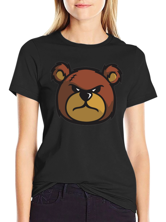 Angry Bear Graphic Black T-Shirt