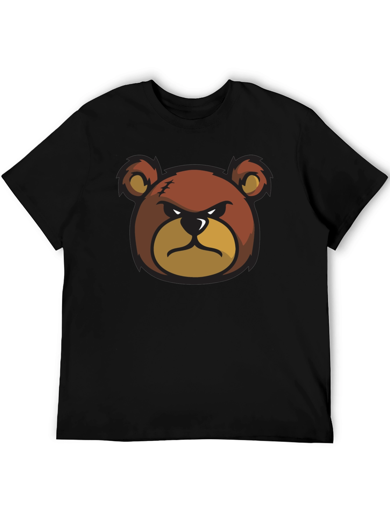 Angry Bear Graphic Black T-Shirt