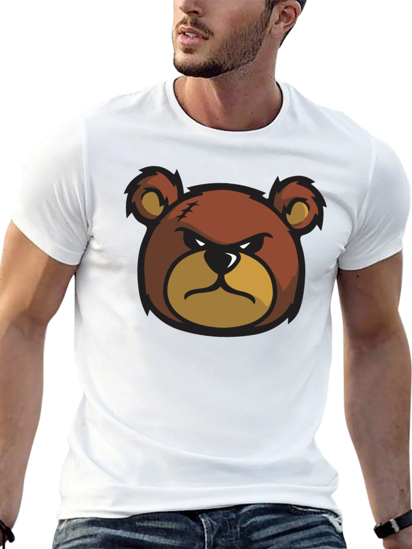 Angry Bear Graphic Black T-Shirt