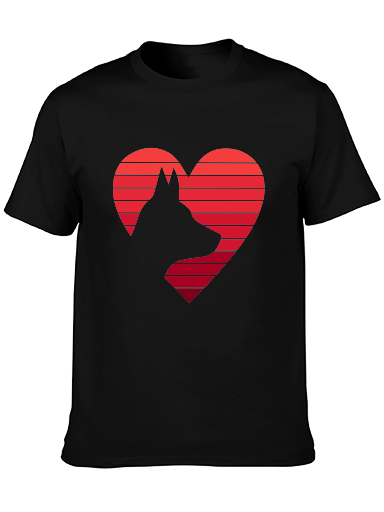 Dog Lover T-Shirt: Heart & Dog Silhouette Design