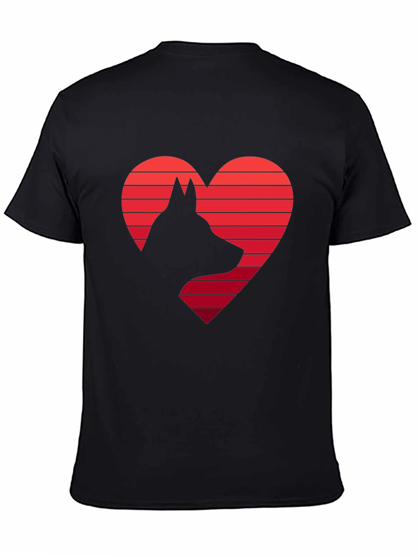 Dog Lover T-Shirt: Heart & Dog Silhouette Design