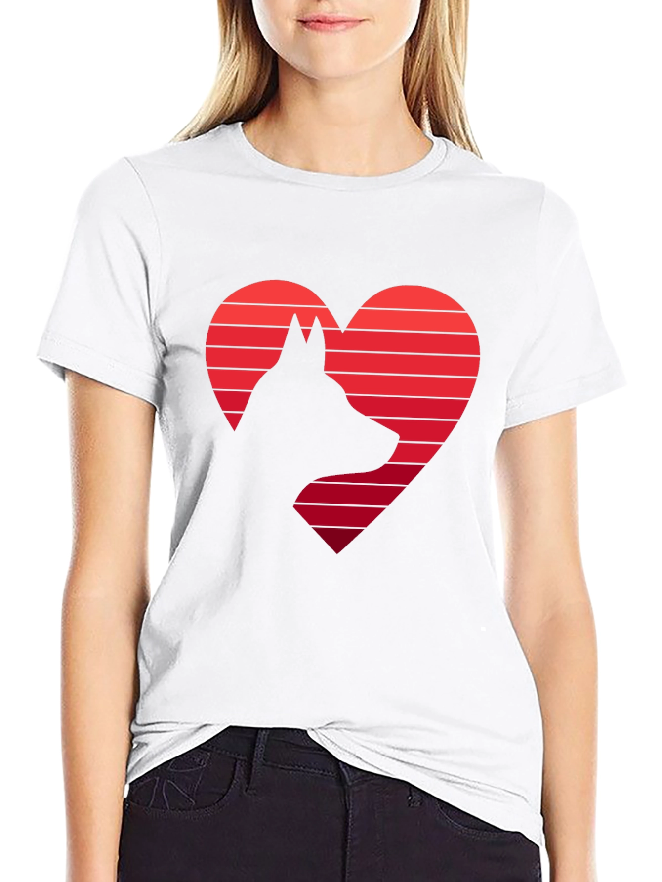 Dog Lover T-Shirt: Heart & Dog Silhouette Design