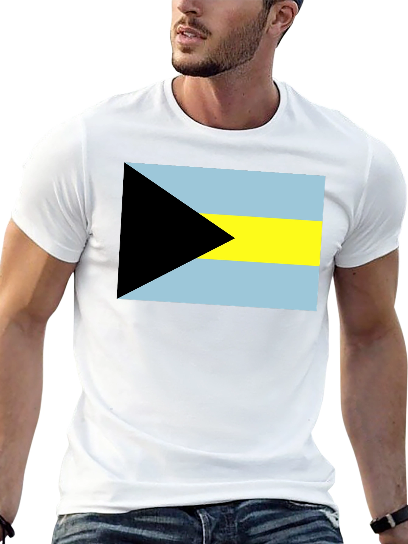 Bahamas Flag T-Shirt - Black Graphic Tee