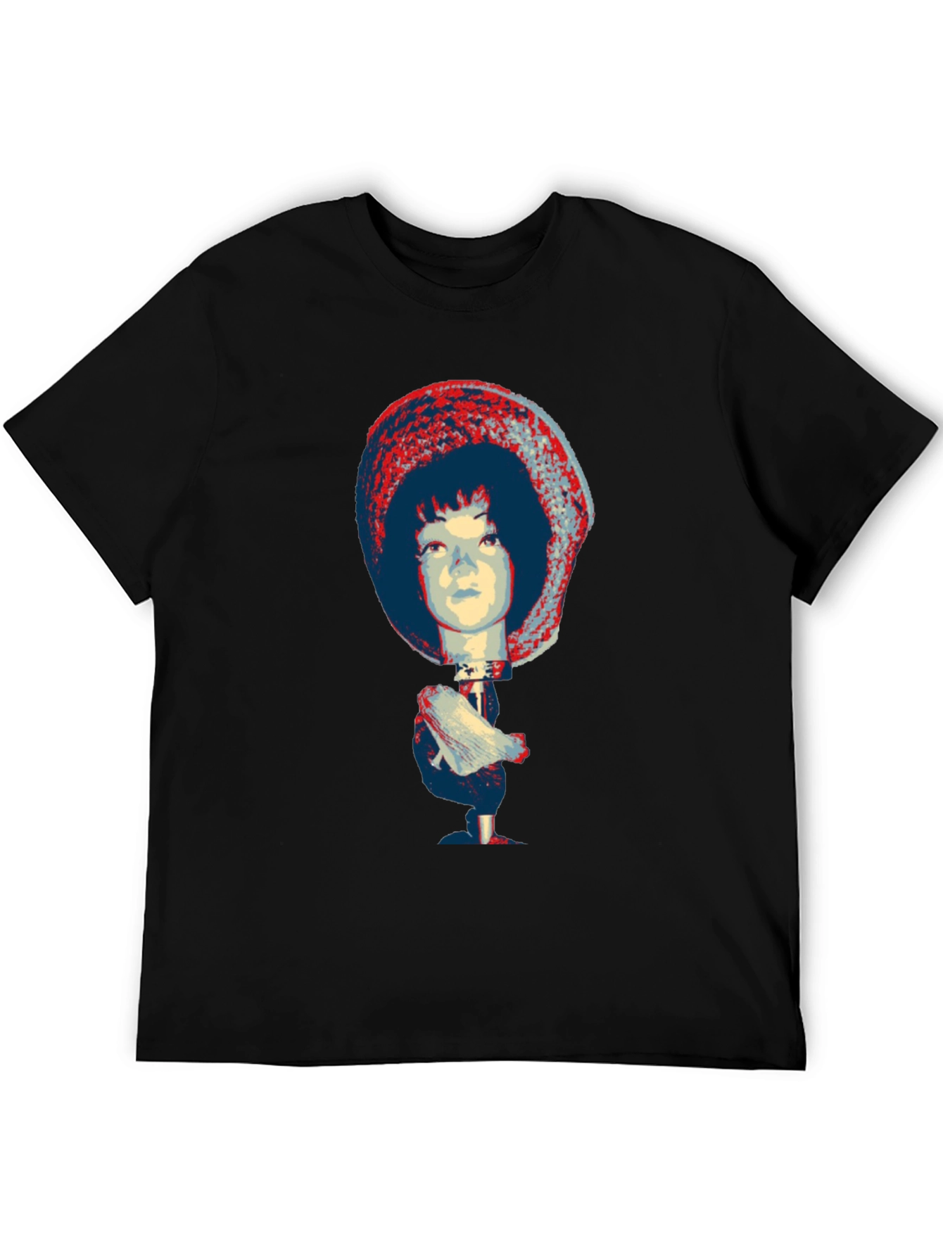 Unique Graphic Tee - Abstract Doll Print