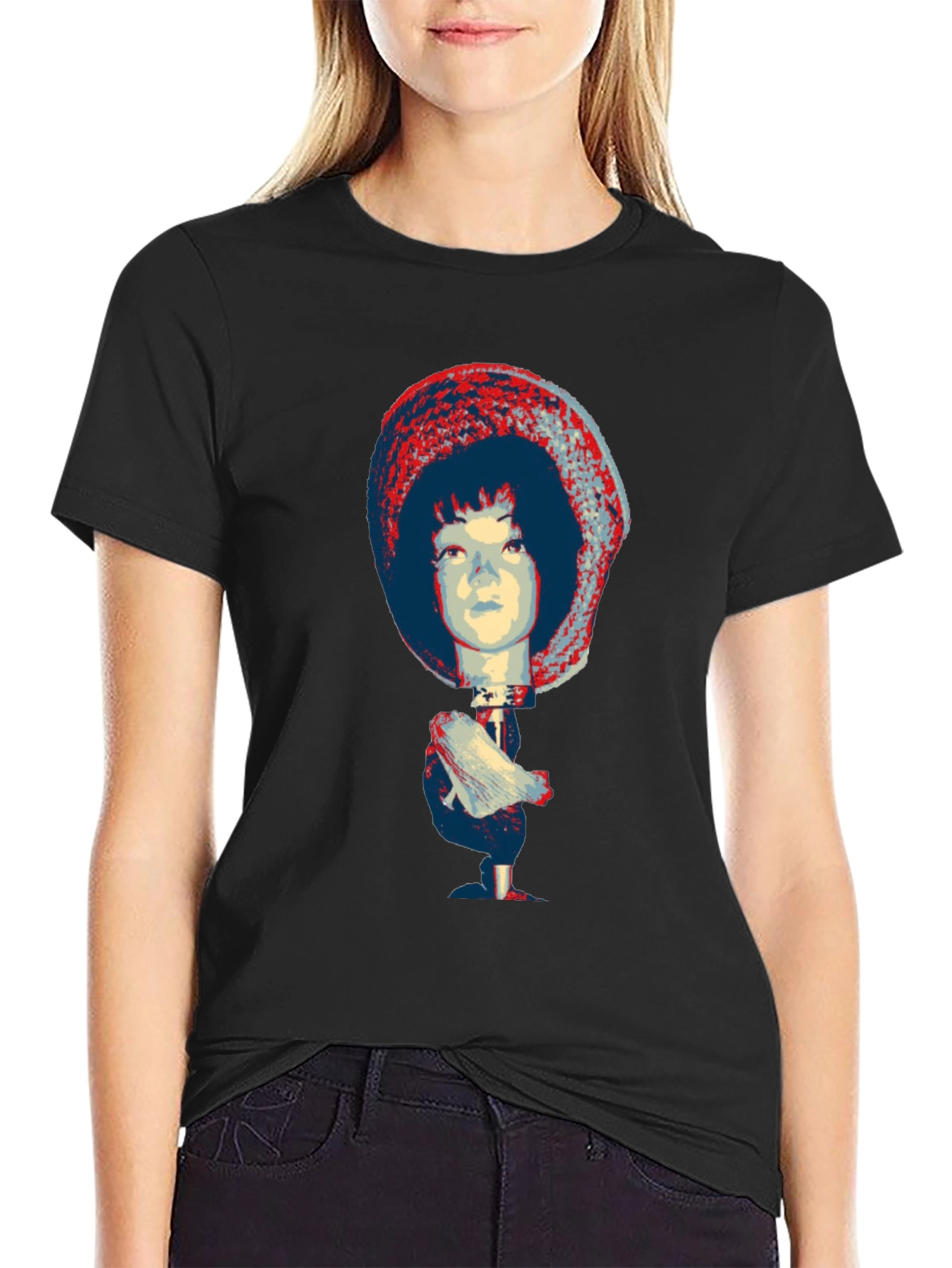 Unique Graphic Tee - Abstract Doll Print