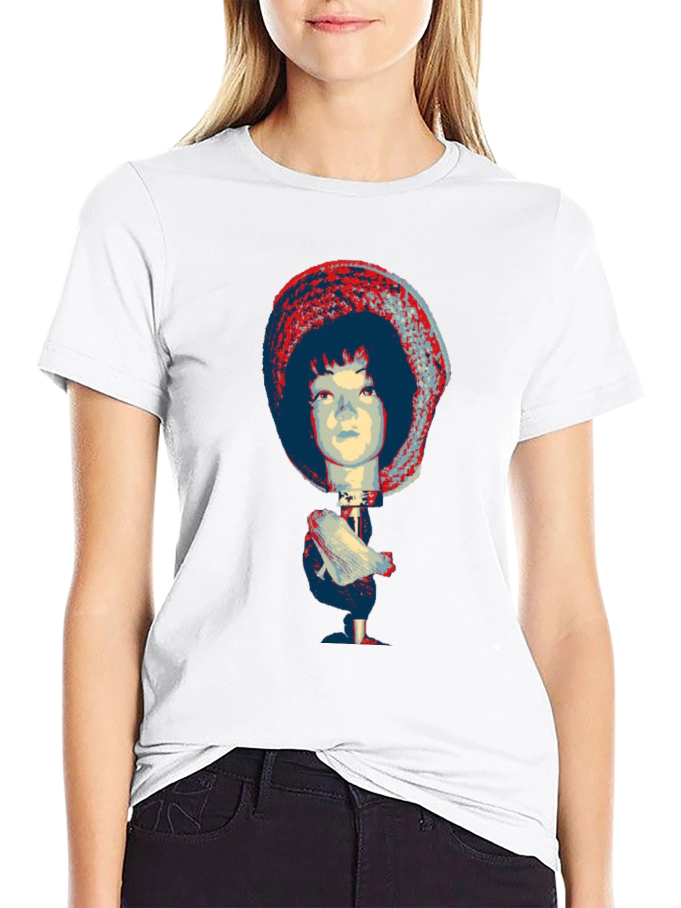 Unique Graphic Tee - Abstract Doll Print