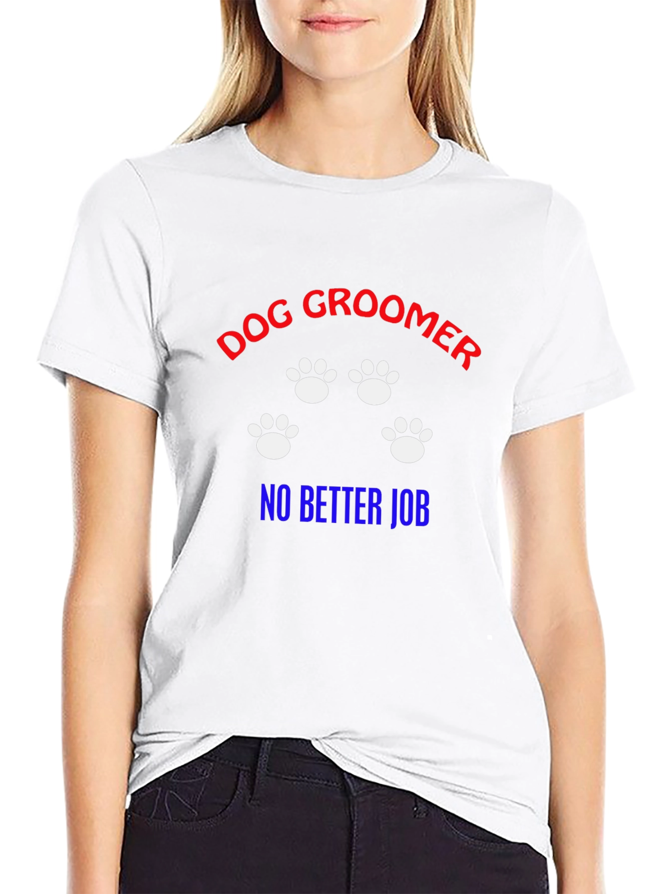 Dog Groomer T-Shirt -  Paw Prints Grooming Gift